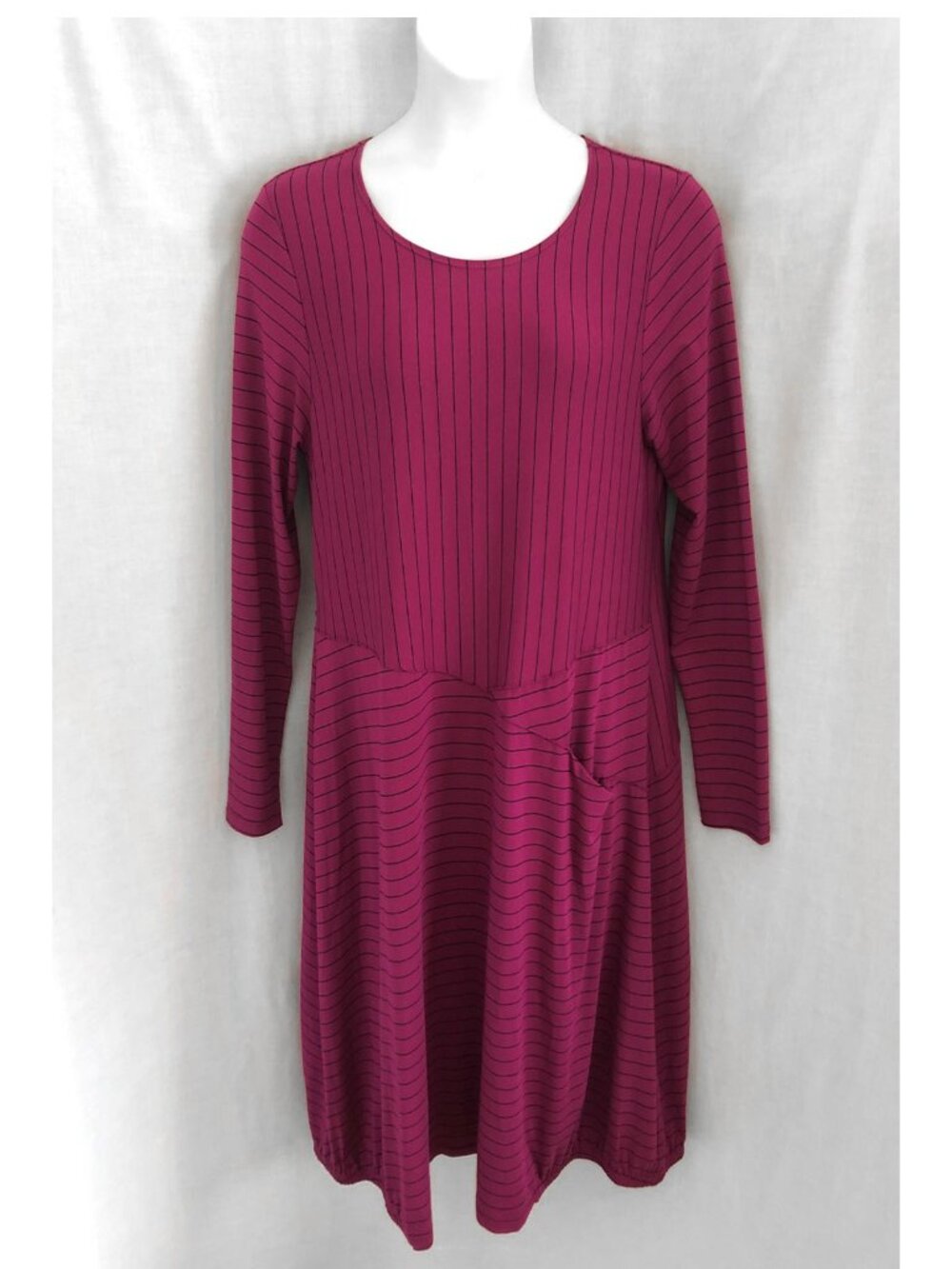 Lisa Bayne Magenta Striped Artsy Hem Dress Size Large